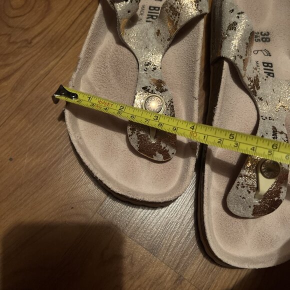 Birkenstock Gizeh Sandals Womens EU 38 US 7.5 Vintage Metallic Rose Copper Suede - Picture 13 of 14